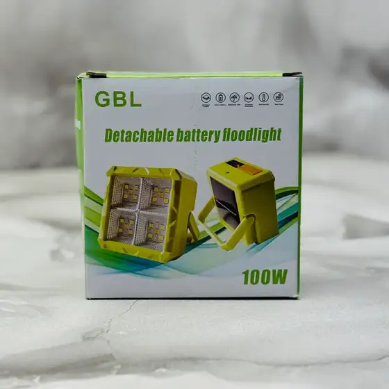 پروژکتور شارژی خورشیدی 100 وات جی بی ال GBL