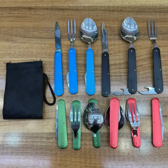ست قاشق، چنگال و کارد تاشو